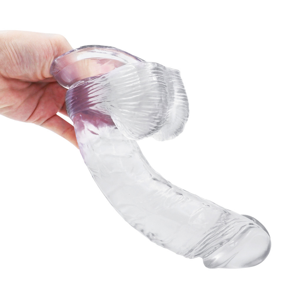 Dildo Realist cu Ventuza Racoon 25.5 cm Transparent Mokko Toys, #11, Erotic24.ro