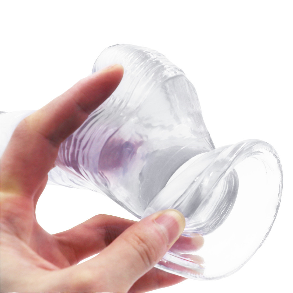 Dildo Realist cu Ventuza Racoon 25.5 cm Transparent Mokko Toys, #13, Erotic24.ro