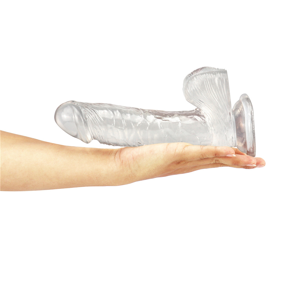 Dildo Realist cu Ventuza Racoon 25.5 cm Transparent Mokko Toys, #21, Erotic24.ro