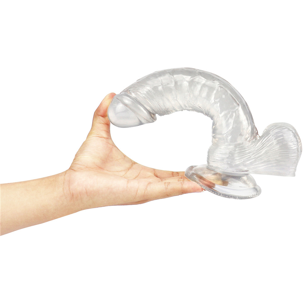 Dildo Realist cu Ventuza Racoon 25.5 cm Transparent Mokko Toys, #22, Erotic24.ro