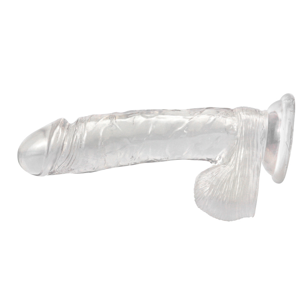 Dildo Realist cu Ventuza Racoon 25.5 cm Transparent Mokko Toys, #25, Erotic24.ro