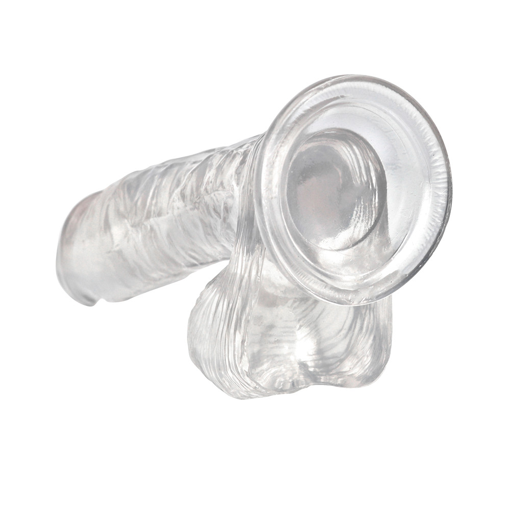 Dildo Realist cu Ventuza Racoon 25.5 cm Transparent Mokko Toys, #26, Erotic24.ro