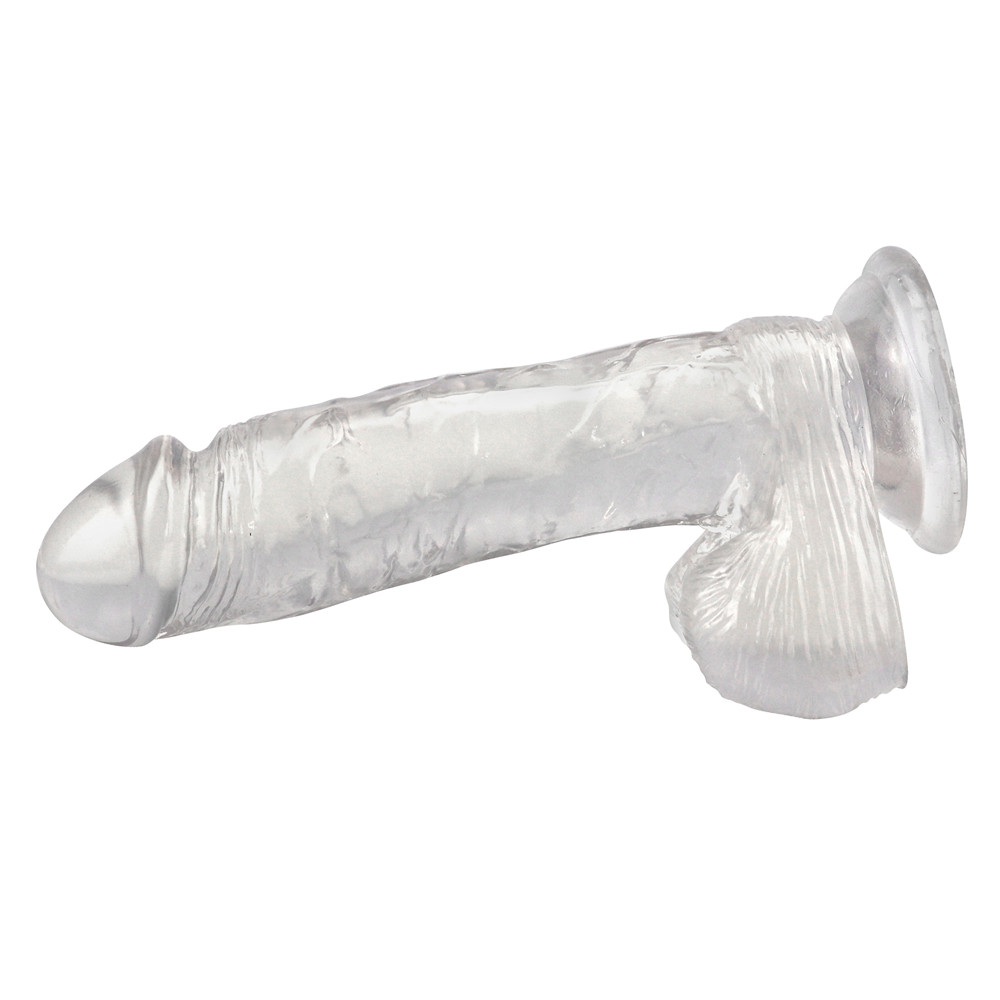 Dildo Realist cu Ventuza Racoon 25.5 cm Transparent Mokko Toys, #28, Erotic24.ro