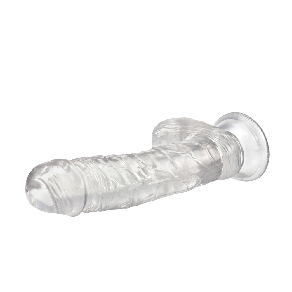 Dildo Realist cu Ventuza Racoon 25.5 cm Transparent Mokko Toys, #29, Erotic24.ro