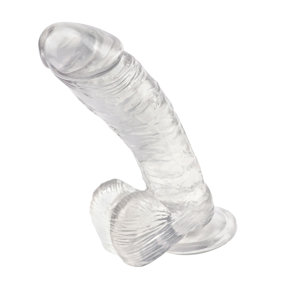 Dildo Realist cu Ventuza Racoon 25.5 cm Transparent Mokko Toys, #30, Erotic24.ro