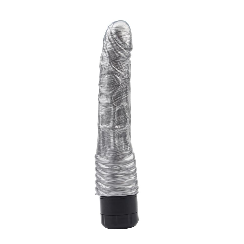Vibrator Realist Multispeed PVC Silver 22 cm, Nr. 3, Erotic24.ro