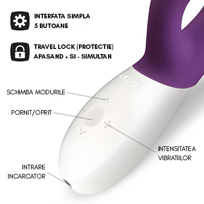 Vibrator Iepuras Lelo Ina Wave Plum, #5, Erotic24.ro