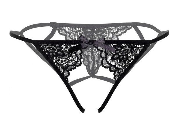 Bikini Sexy Crotchless Inez Negru S/M, #3, Erotic24.ro