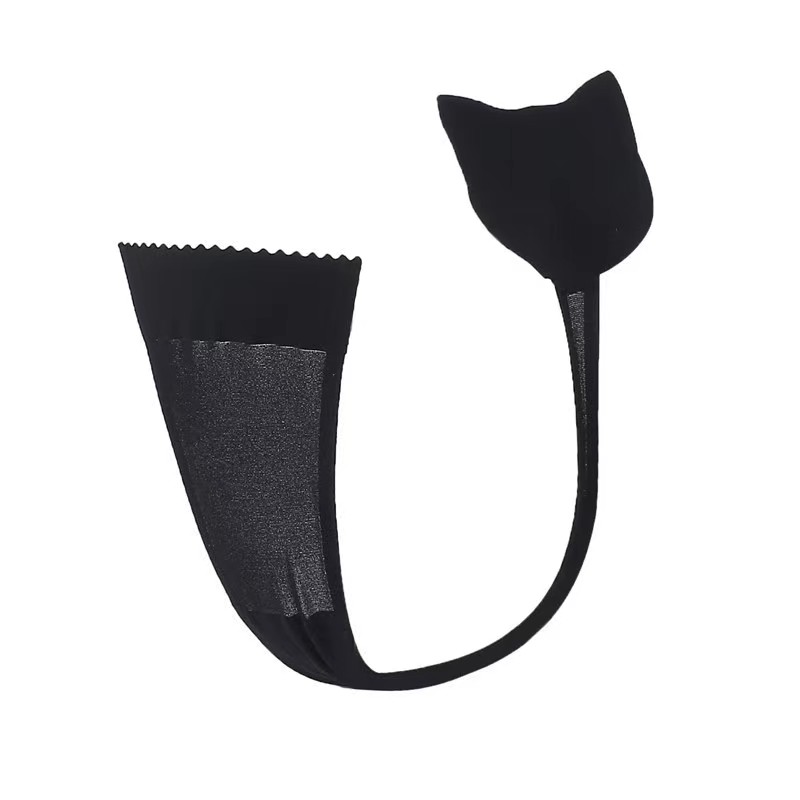 Bikini Adezivi fara Bretele, Forma Pisica, Negru, M, #2, Erotic24.ro