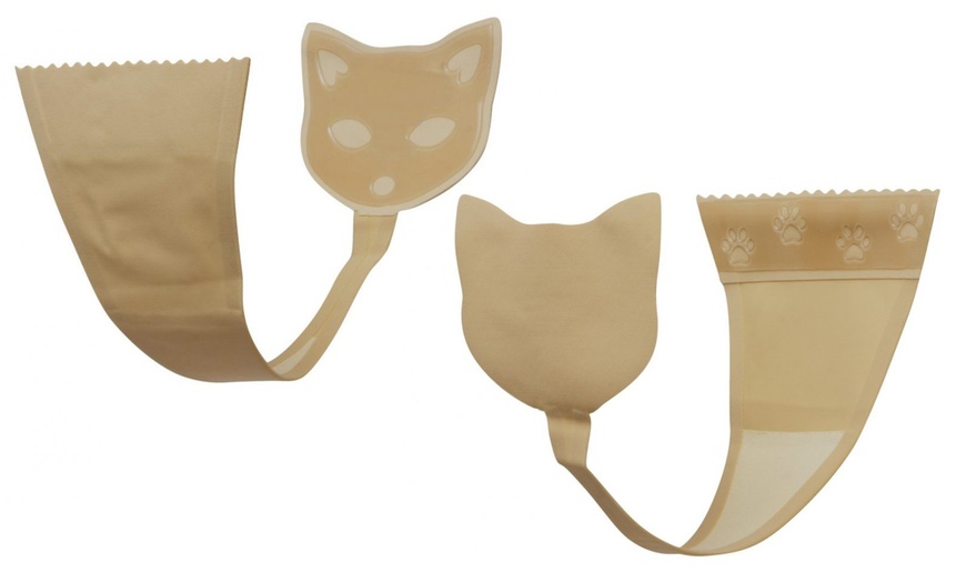 Bikini Adezivi fara Bretele, Forma Pisica, Bej, XL, Nr. 2, Erotic24.ro