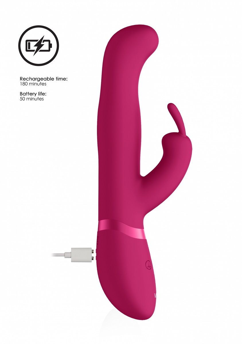 Vibrator Rabbit 3-in-1 Izara Rotating Beads Silicon Roz, #3, Erotic24.ro