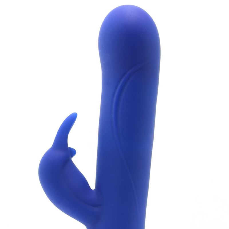 Vibrator Iepuras Rotating Beaded, 7 Moduri Vibratii, Silicon, USB, Albastru, 22.7 cm, #2, Erotic24.ro
