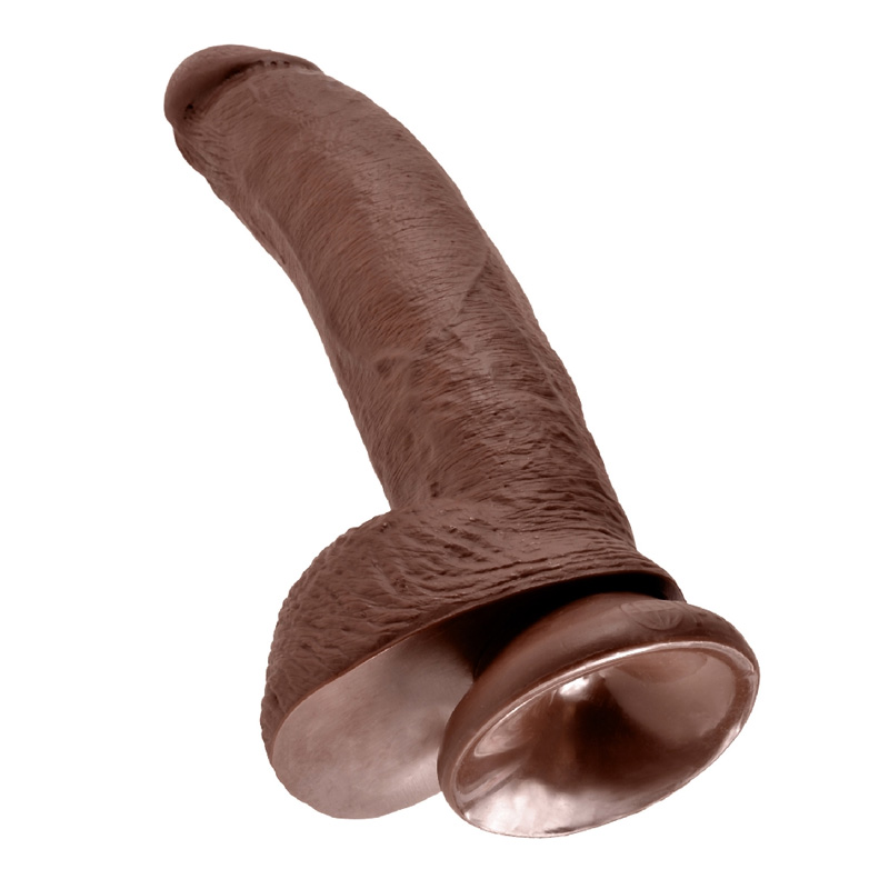 Dildo Realist cu Testicule King Cock Mulatru 26 cm, Nr. 4, Erotic24.ro