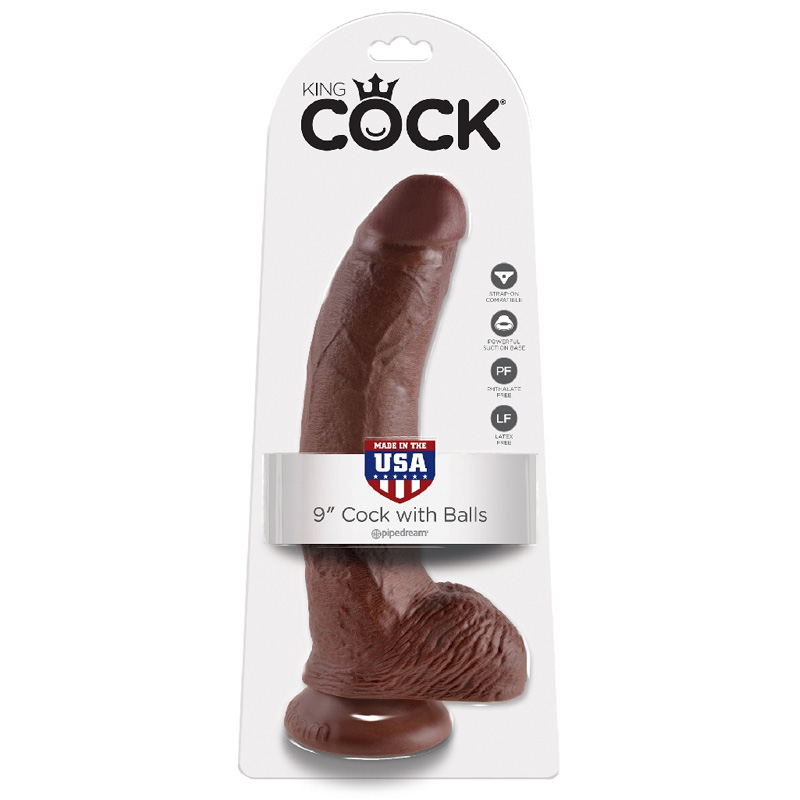 Dildo Realist cu Testicule King Cock Mulatru 26 cm, Nr. 5, Erotic24.ro