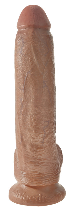 Dildo Realist King Cock 21 cm With Balls Caramel, #2, Erotic24.ro