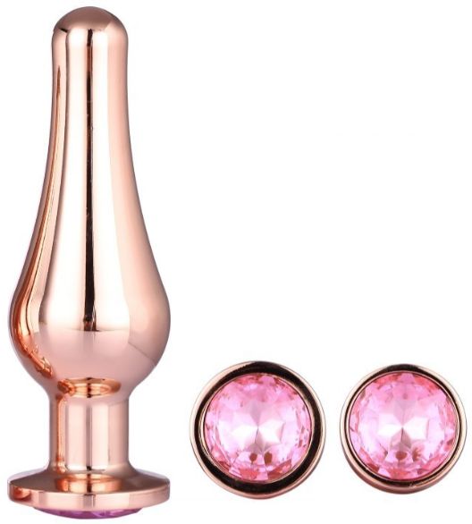 Set 3 Dopuri Anale Pleasure Plug Auriu Gleaming Love, #3, Erotic24.ro