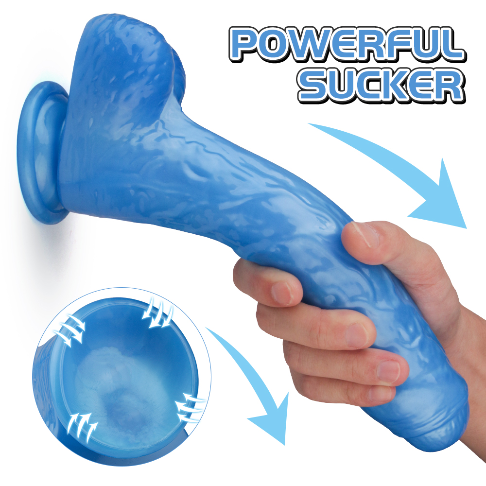 Dildo Realist Kylie Large Super Soft&Flexibil Albastru 25 cm Passion Labs, #4, Erotic24.ro