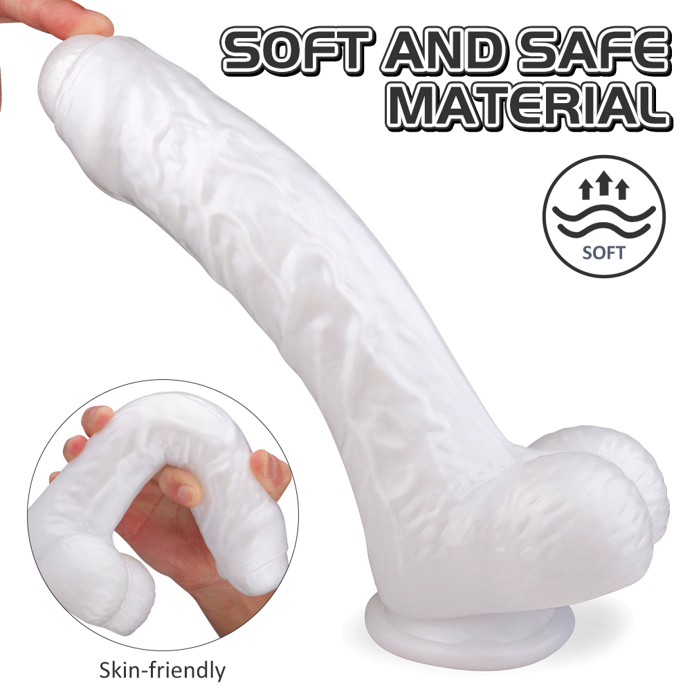 Dildo Realist Kylie Large Super Soft&Flexibil Alb 25 cm Passion Labs, Nr. 4, Erotic24.ro