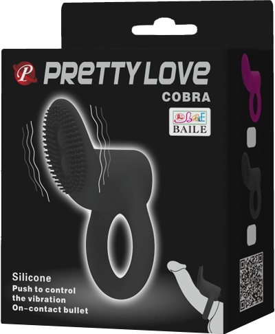 Inel de Penis Cobra cu Stimulator Clitoris, Silicon, Negru , #3, Erotic24.ro
