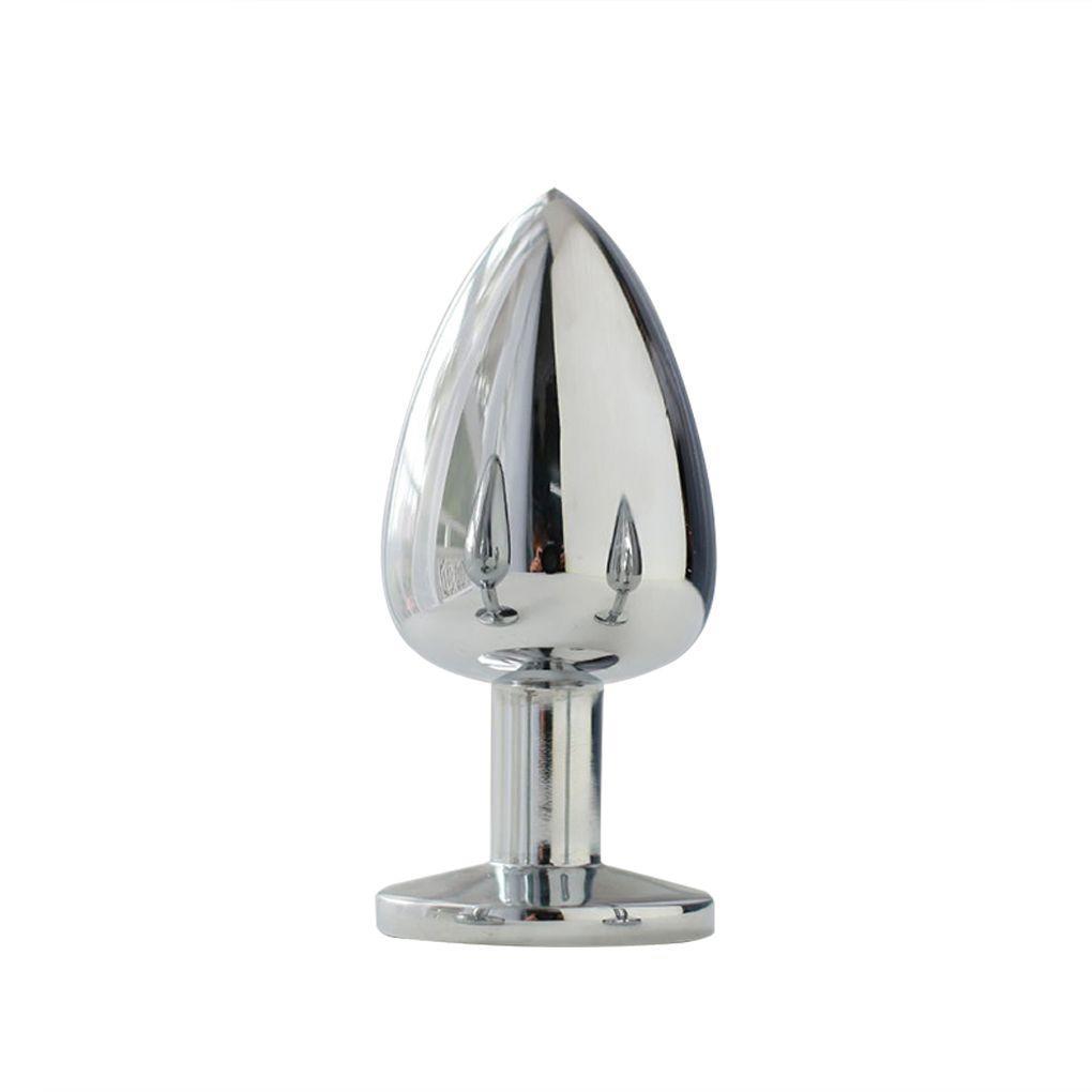 Dop Anal Metallic Buttplug, Large, Argintiu/Galben, Passion Labs, #2, Erotic24.ro