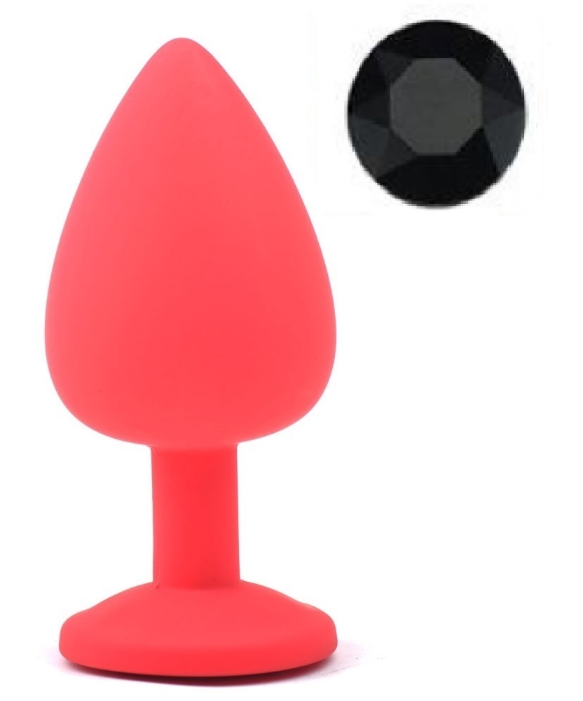 Dop Anal Silicone Buttplug Large Silicon Rosu/Negru Guilty Toys, #1, Erotic24.ro