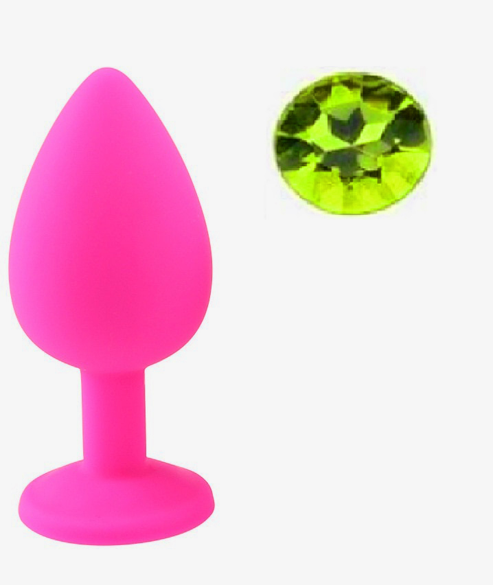 Dop Anal Silicone Buttplug Large Roz/Verde Guilty Toys, #1, Erotic24.ro