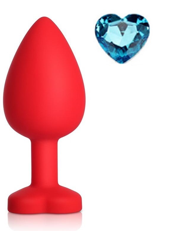 Dop Anal Brighty Large Silicon Rosu/Albastru Deschis Mokko Toys, #1, Erotic24.ro