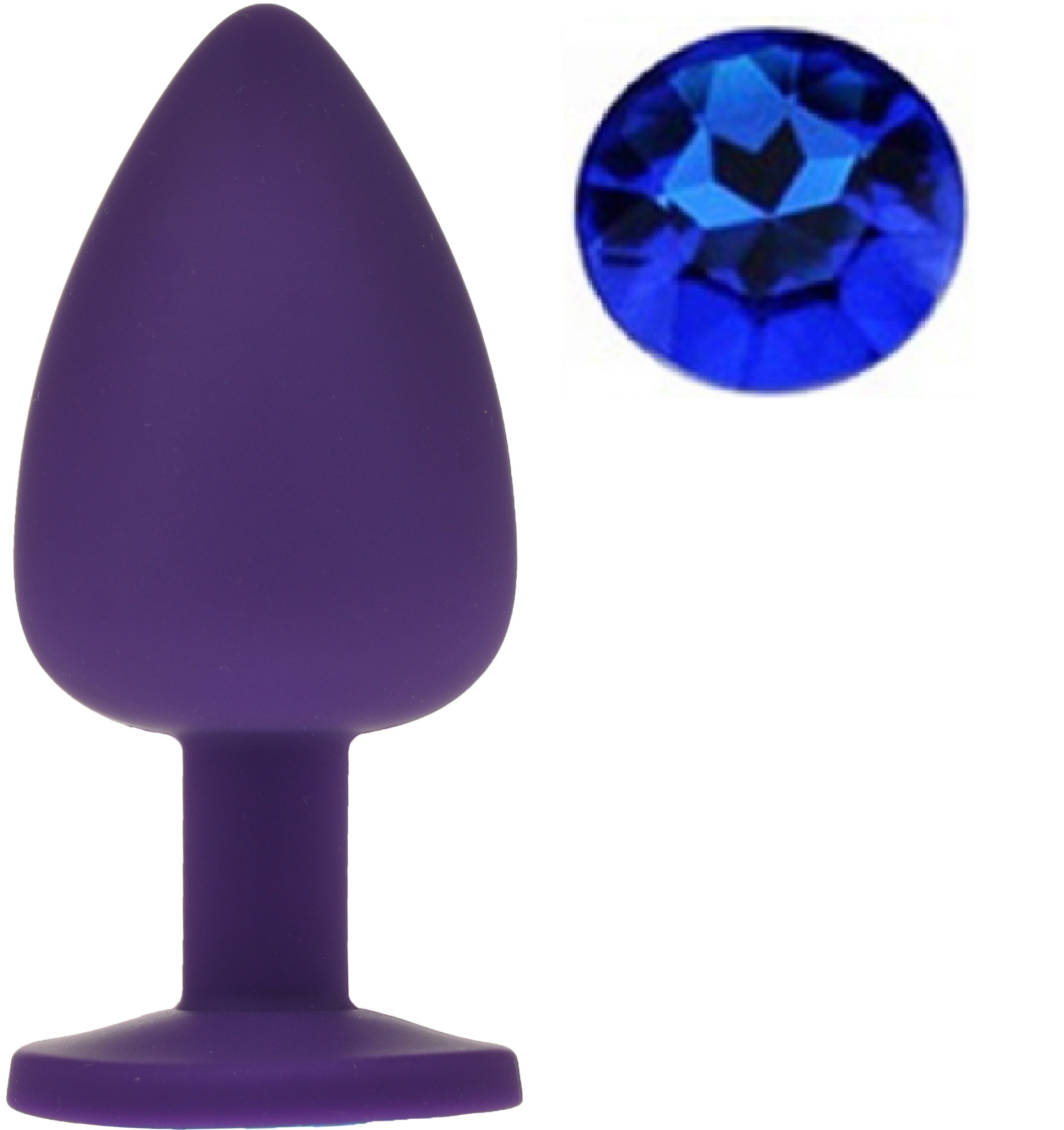 Dop Anal Silicone Buttplug Large Mov/Albastru Guilty Toys, #1, Erotic24.ro