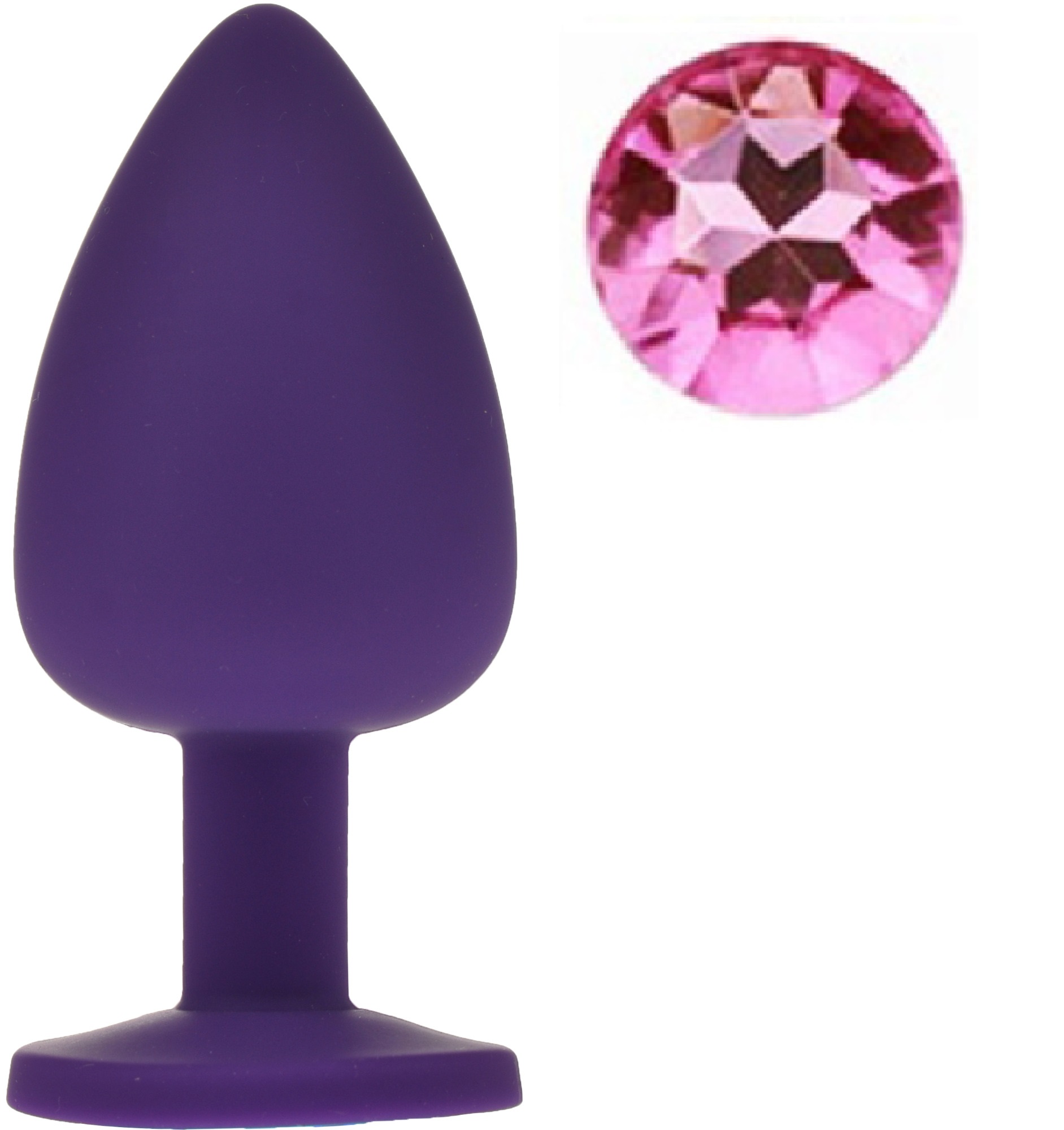 Dop Anal Silicone Buttplug Large Mov/Roz Deschis Guilty Toys, #1, Erotic24.ro