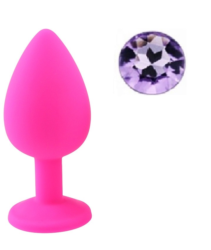 Dop Anal Silicone Buttplug Large Roz/Mov Deschis Guilty Toys, #1, Erotic24.ro