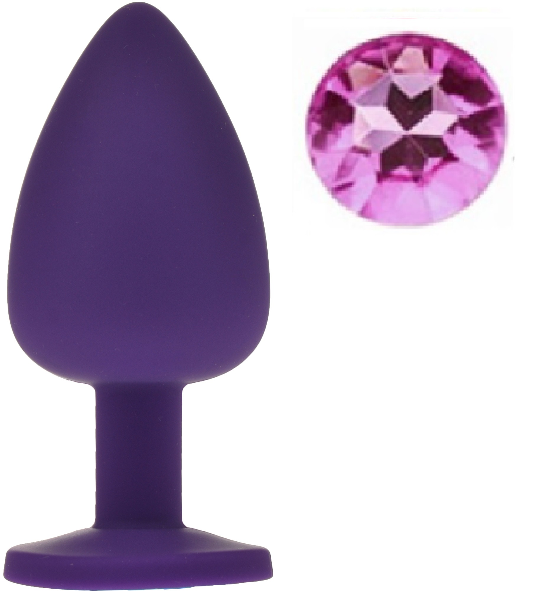 Dop Anal Silicone Buttplug, Large, Mov/Roz, Guilty Toys