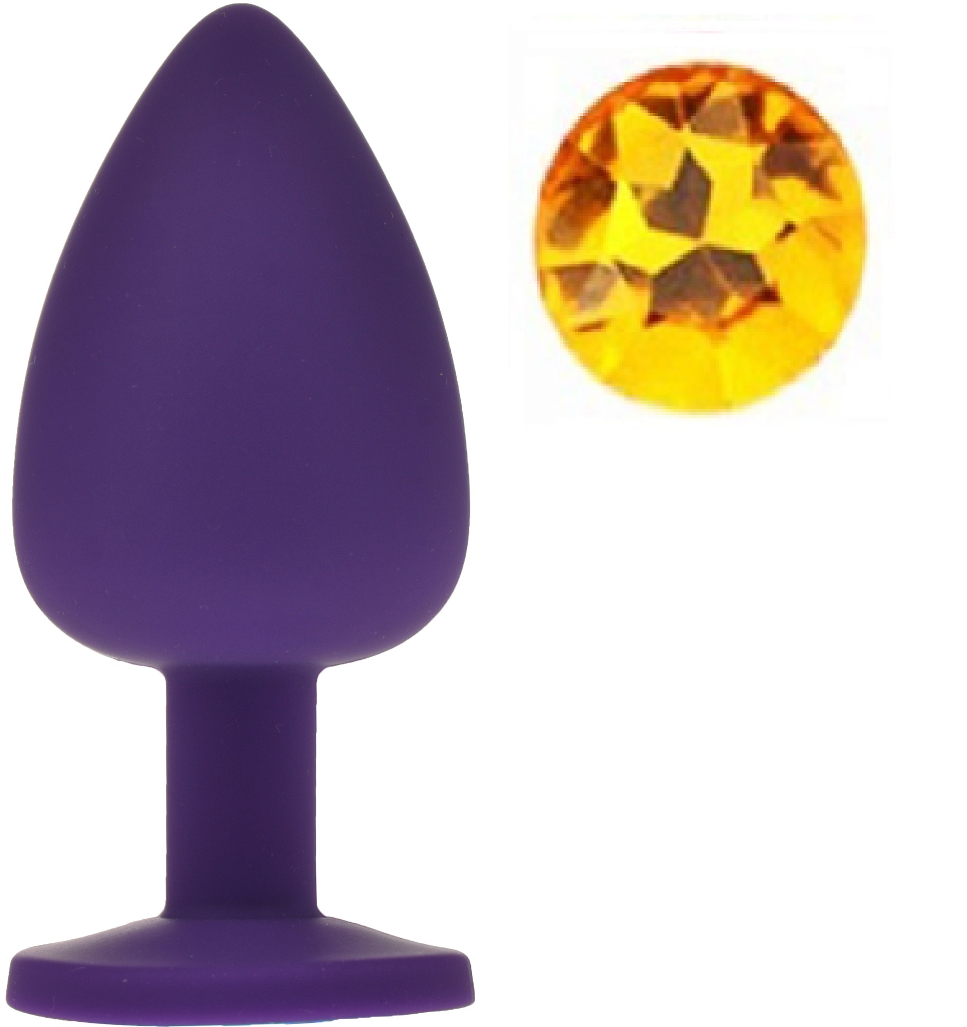 Dop Anal Silicone Buttplug Large Mov/Galben Guilty Toys, #1, Erotic24.ro