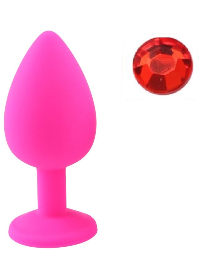 Dop Anal Silicone Buttplug Large Roz/Rosu Guilty Toys, #1, Erotic24.ro