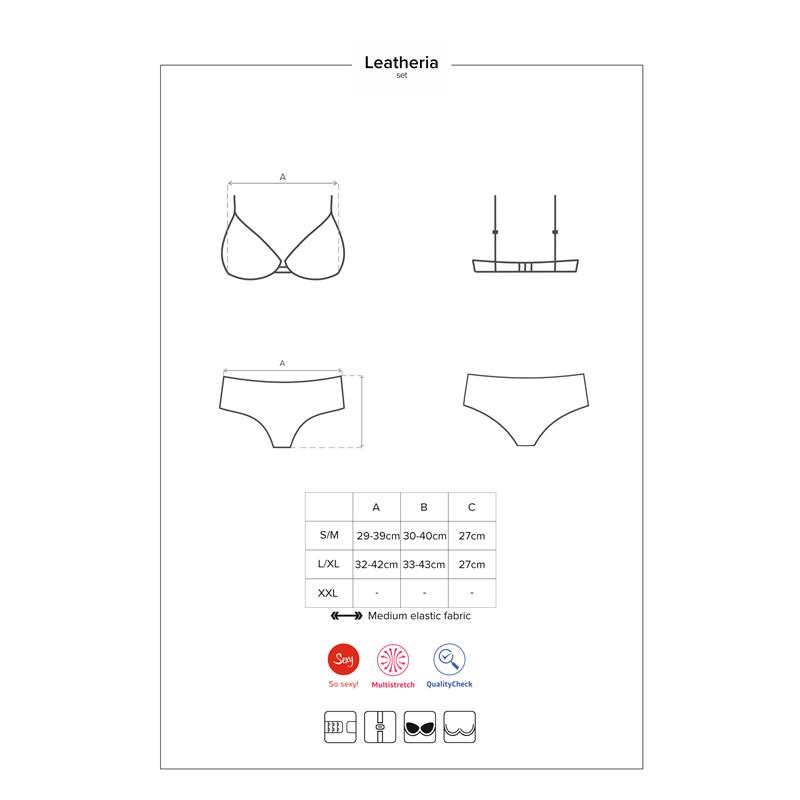 Lenjerie 2 Piese Leatheria S/M, #3, Erotic24.ro