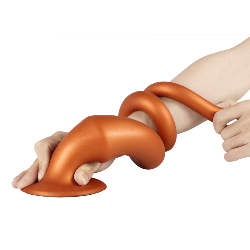 Dildo Extra Long Spear Silicon Lichid Super Soft Auriu 64 cm, Nr. 2, Erotic24.ro