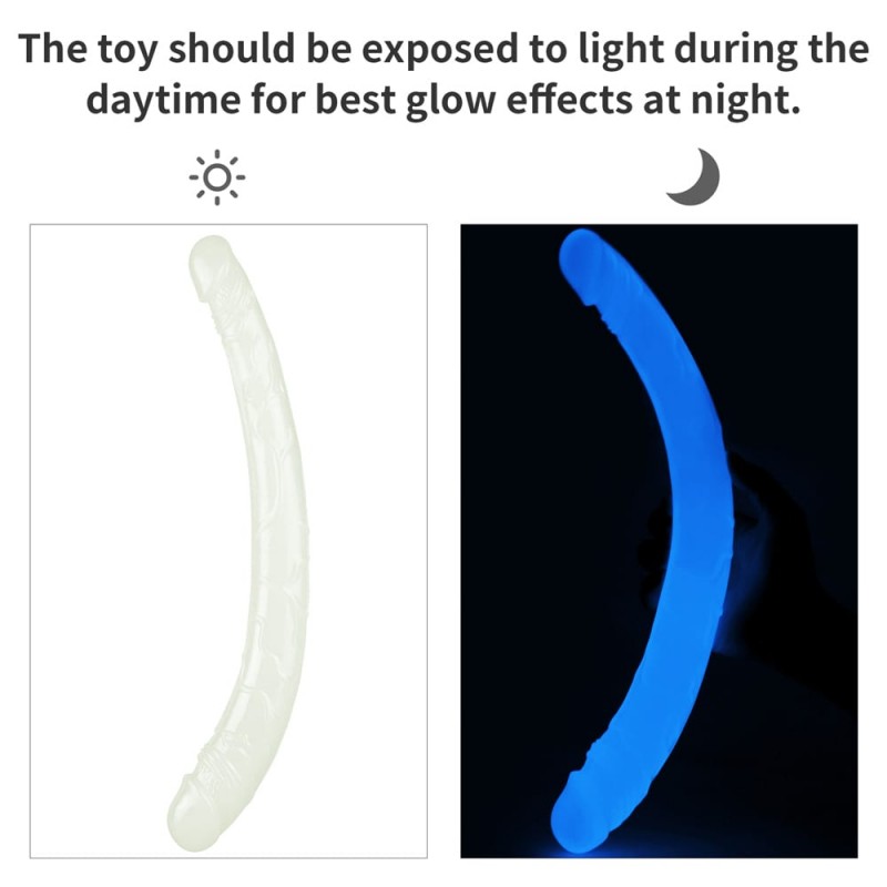 Dildo Dublu Lumino Play Glow in the Dark 40 cm, #6, Erotic24.ro