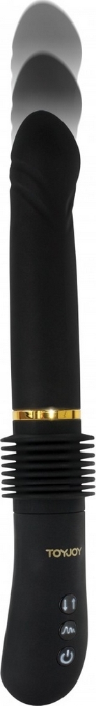 Vibrator Magnum Opus Thruster, 7 Moduri Vibratii + 3 Viteze Impingere, Silicon, USB, Negru, 31 cm, #2, Erotic24.ro