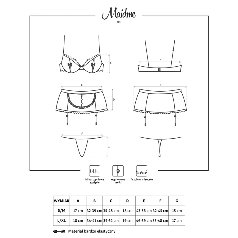 Set Lenjerie Menajera Maidme S/M, Nr. 3, Erotic24.ro