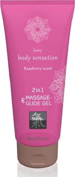 2 in 1 Gel Masaj si Lubrifiant Body Sensation Zmeura 200ml