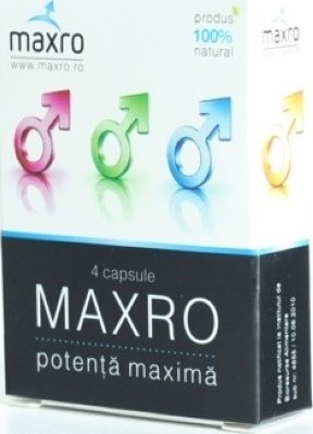 4 capsule Maxro pentru Erectie, Libido, Performanta Sexuala, #1, Erotic24.ro