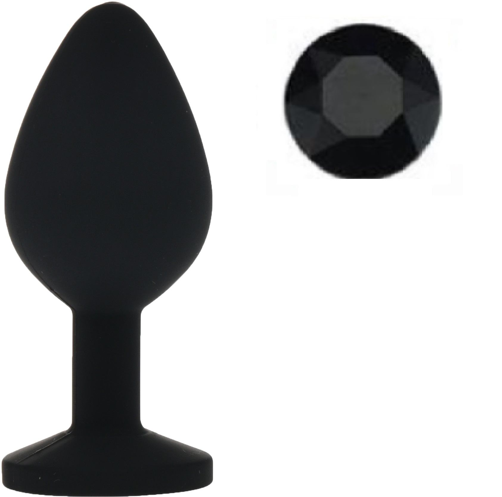 Dop Anal Silicone Buttplug Medium Negru/Negru Guilty Toys