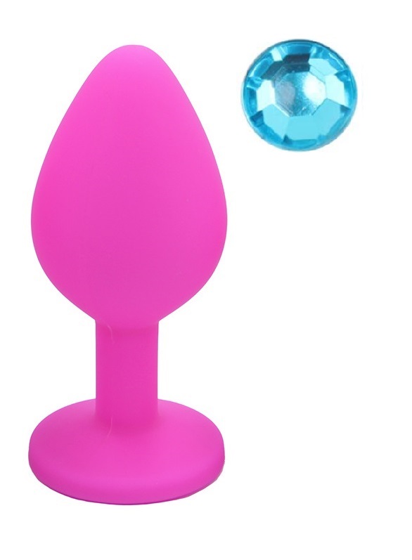 Dop Anal Silicone Buttplug Medium Roz/Albastru Deschis Guilty Toys