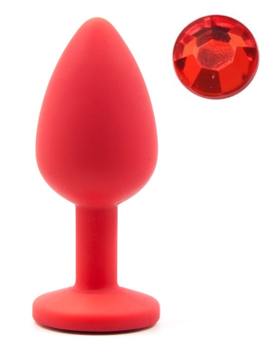 Dop Anal Silicone Buttplug Medium Rosu/Rosu Guilty Toys, #1, Erotic24.ro