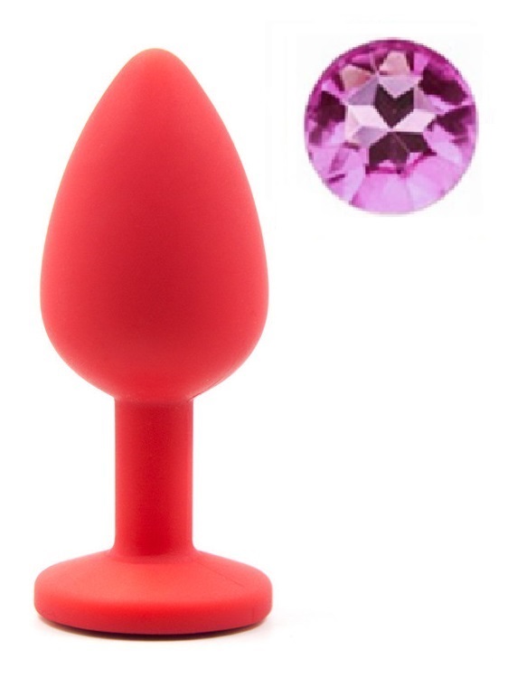 Dop Anal Silicone Buttplug Medium, Rosu/Roz, Guilty Toys