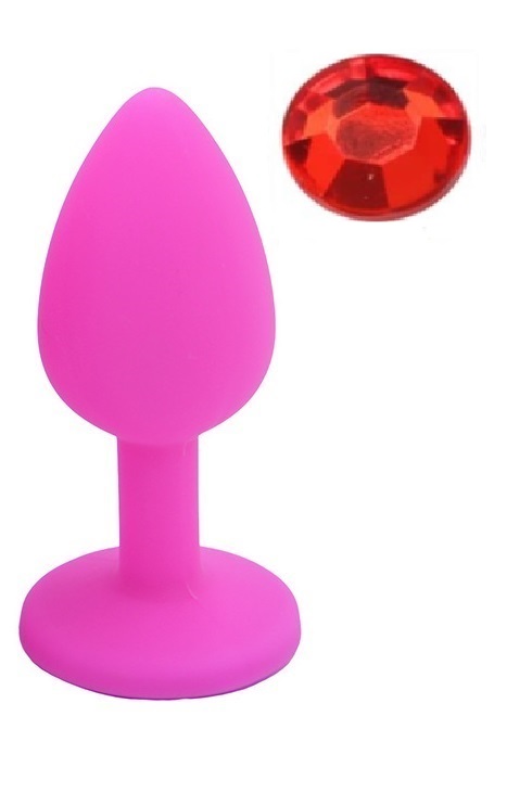 Dop Anal Silicone Buttplug, Medium, Roz/Rosu, Guilty Toys