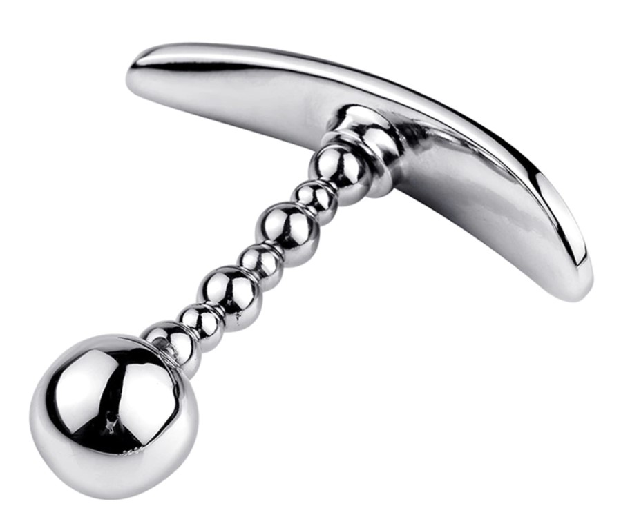 Dop Anal Metalic Riggs Medium Flexibil Cristal Rosu Mokko Toys, #3, Erotic24.ro