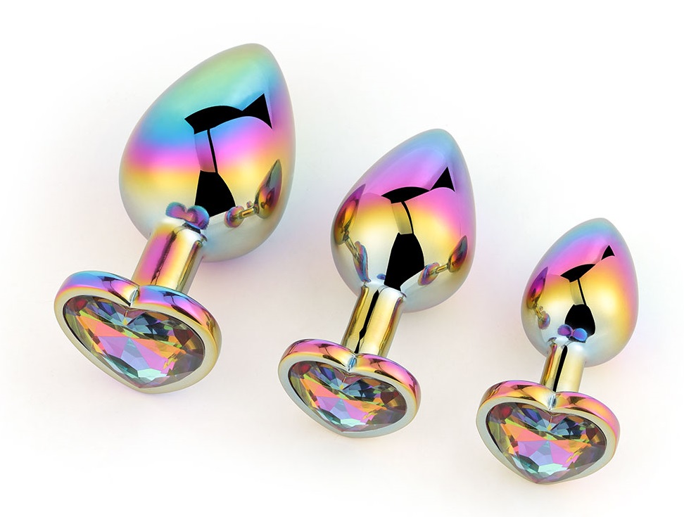 Set 3 Dopuri Anale Rainbow Buttplug Mult in SexShop KUR Romania