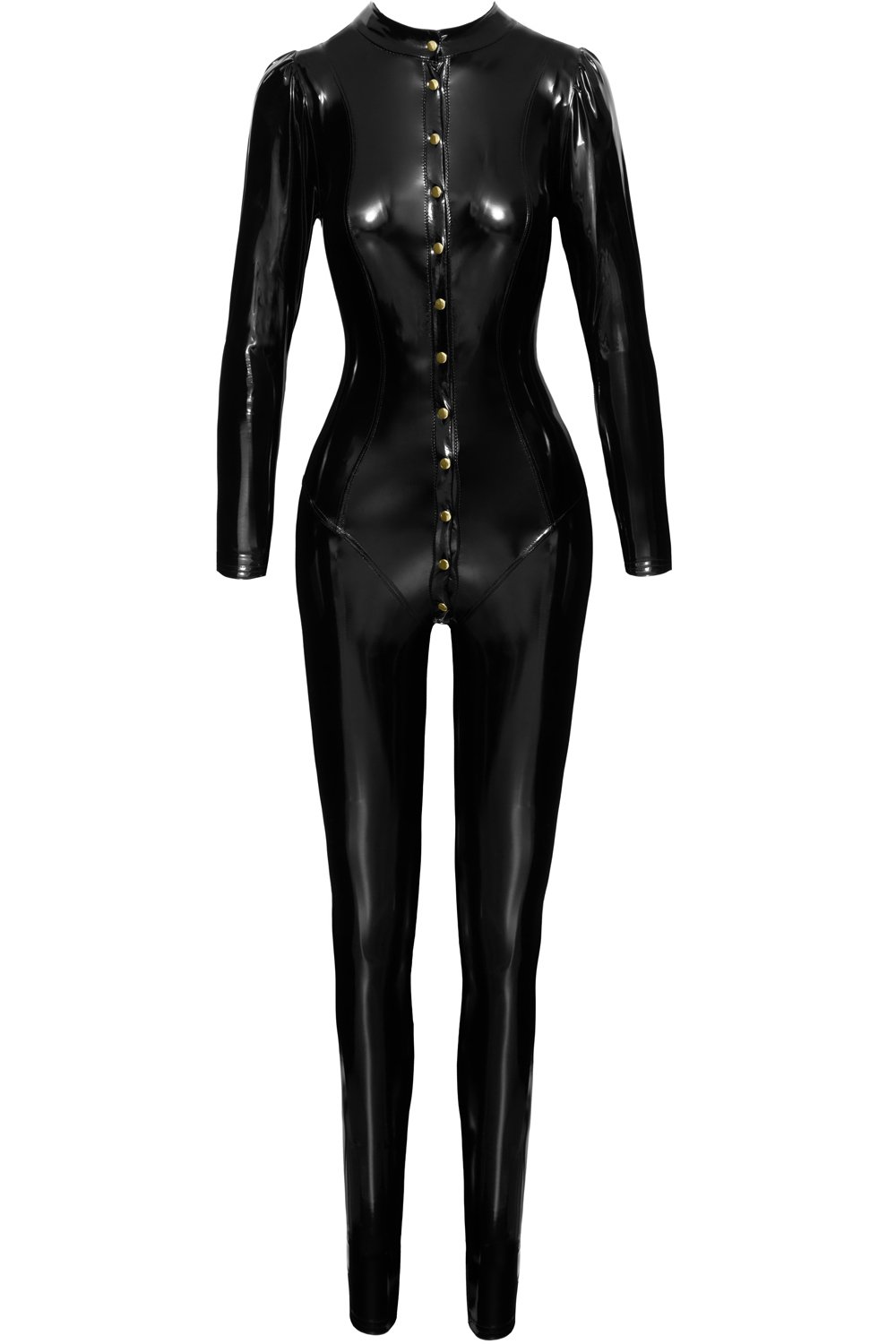 Catusit Overall PVC Lucios Capse Metalice M, Nr. 3, Erotic24.ro