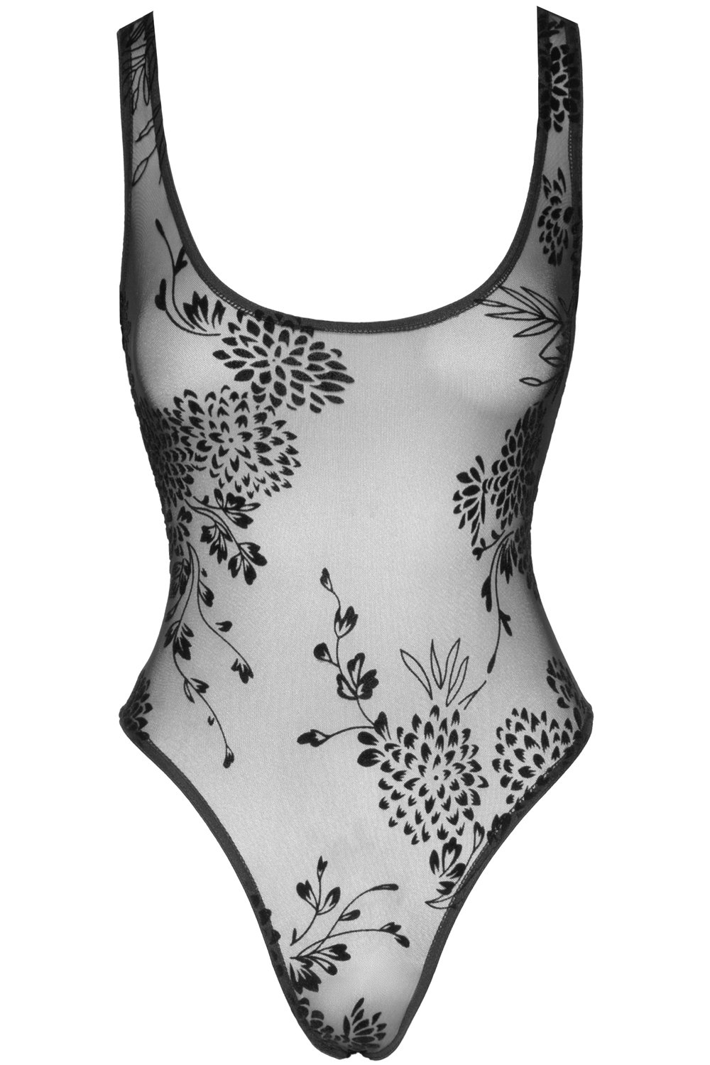 Body Sexy din Tulle Transparent cu Broderie Florala S, Nr. 3, Erotic24.ro