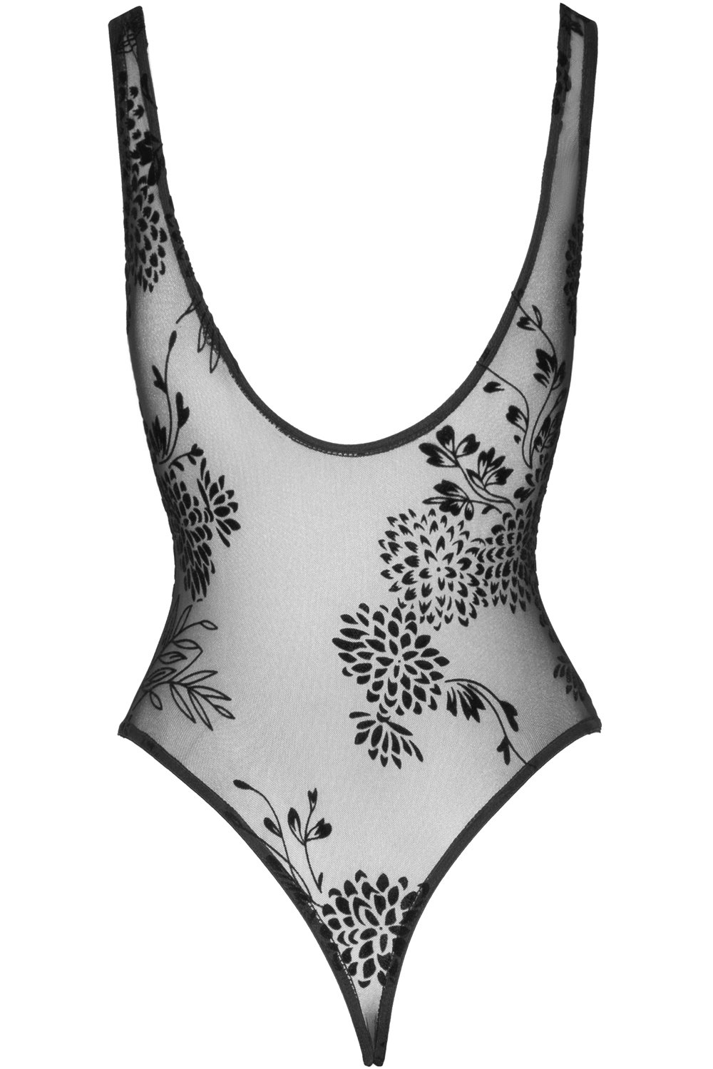 Body Sexy din Tulle Transparent cu Broderie Florala S, Nr. 4, Erotic24.ro